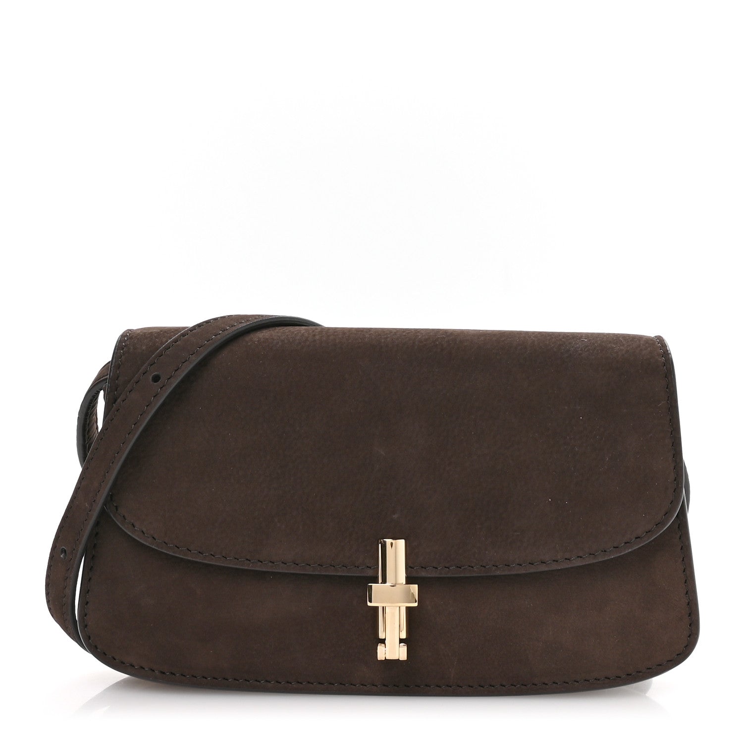 Nubuck Calfskin Sofia E/W Crossbody Wood Brown