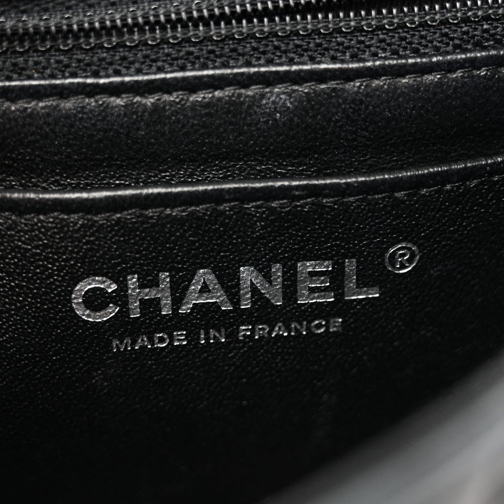 Lambskin Quilted Mini Square Flap Black