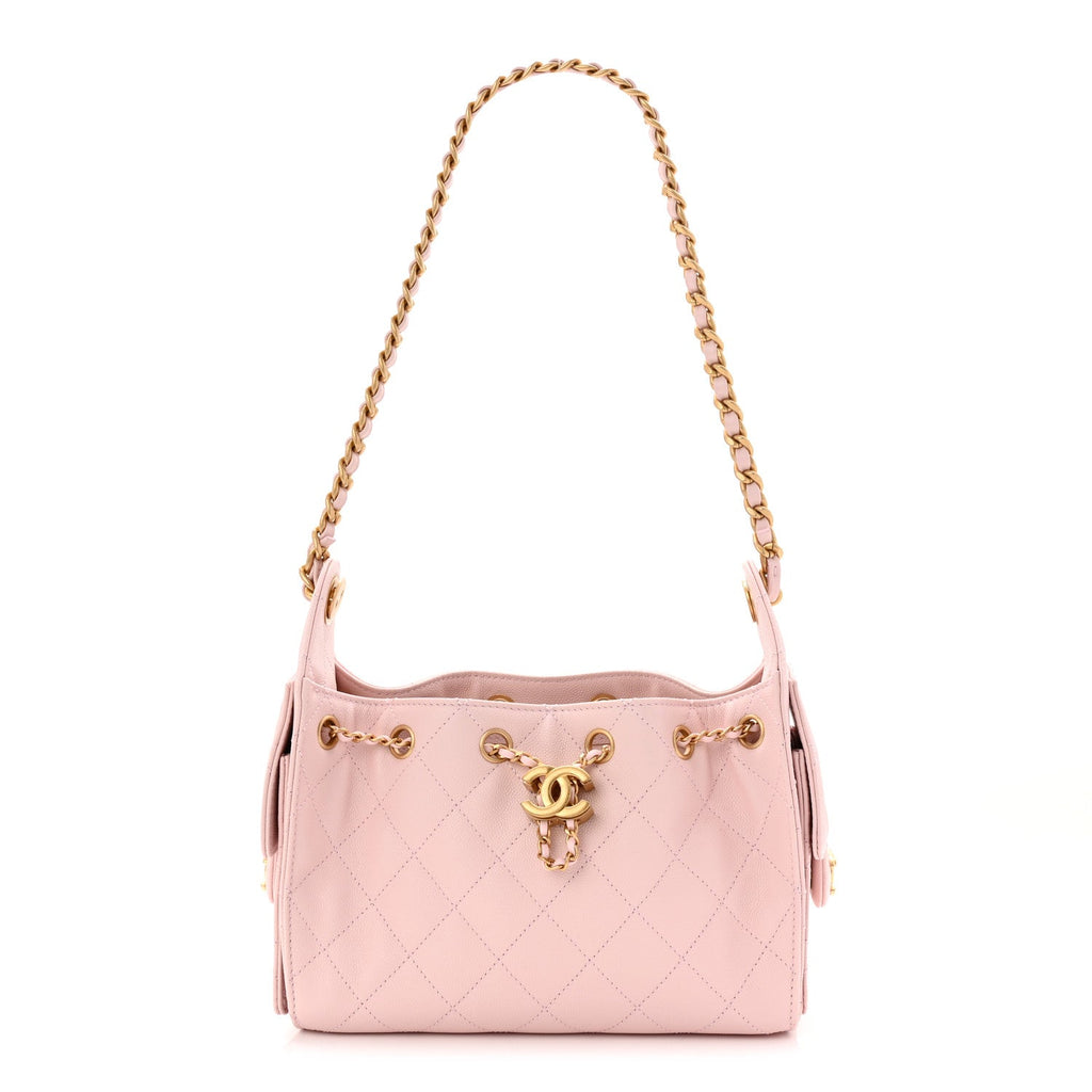 Caviar Quilted Mini Chanel 25 Handbag Light Pink