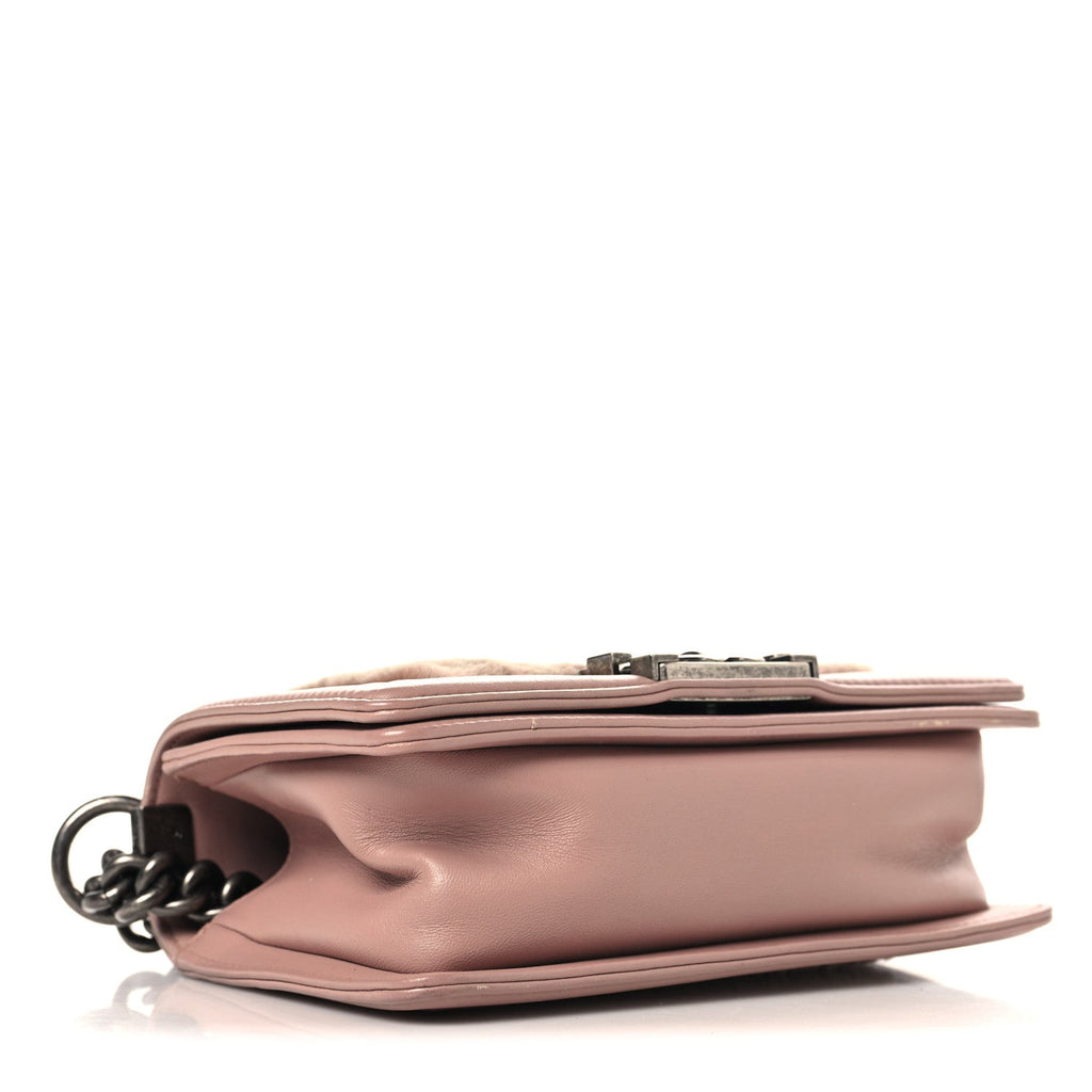 Fur Calfskin Small Boy Flap Pink