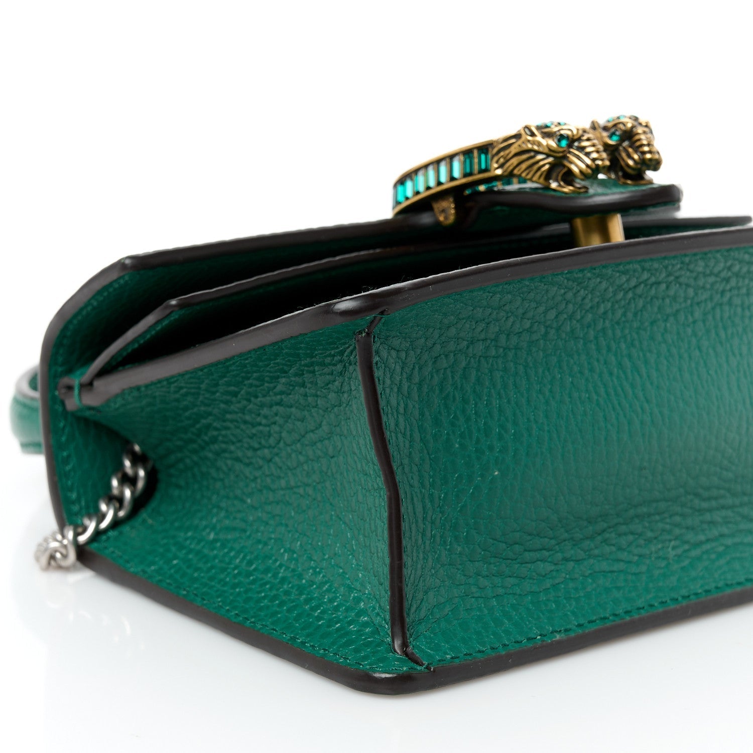 Dollar Calfskin Crystal Mini Dionysus Top Handle Bag Emerald