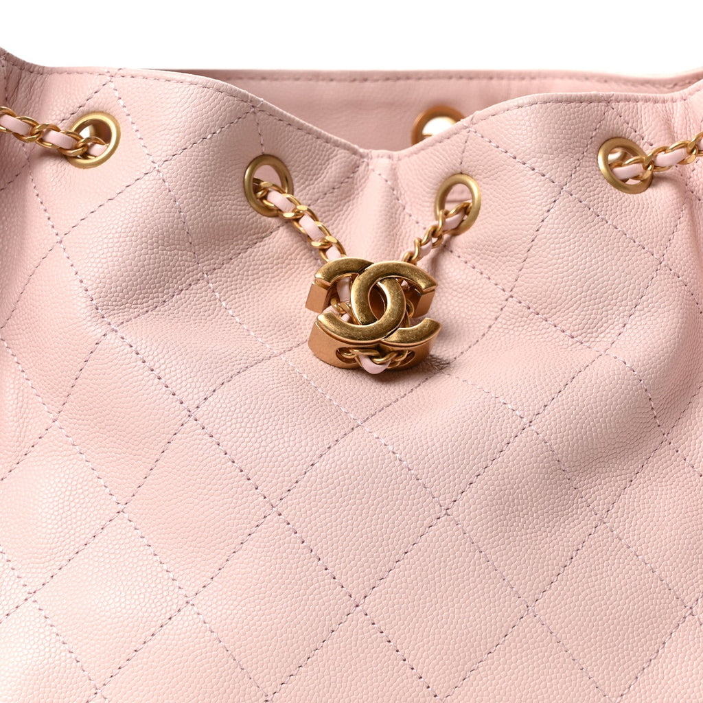 Caviar Quilted Small Chanel 25 Handbag Light Pink