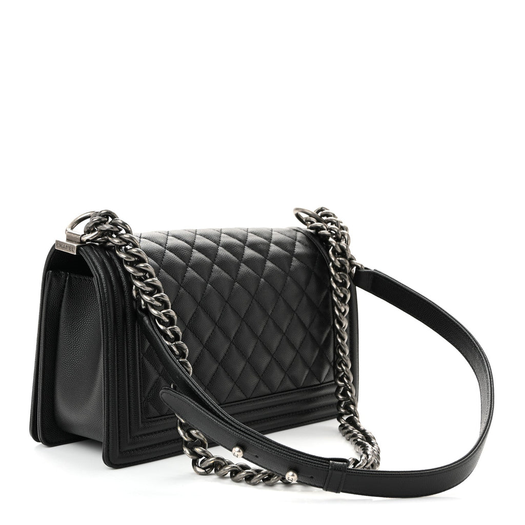 Caviar Quilted Medium Boy Flap Black