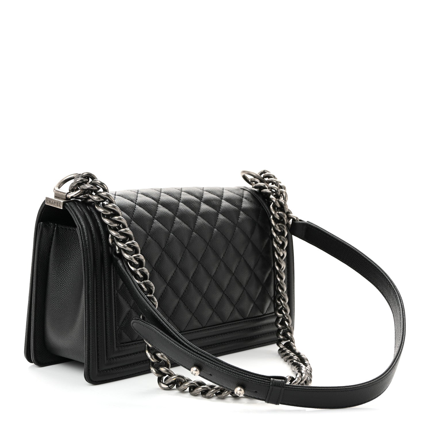 Caviar Quilted Medium Boy Flap Black