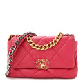 Lambskin Quilted Medium Chanel 19 Flap Dark Pink
