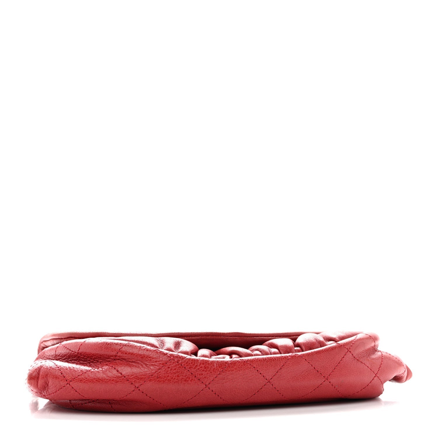 Lambskin Half Moon Wallet On Chain WOC Red