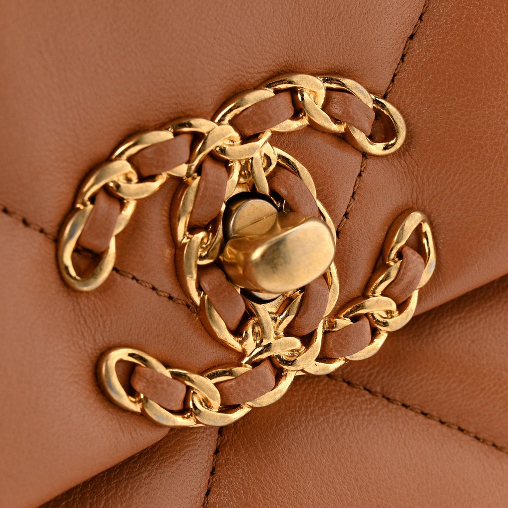 Lambskin Quilted Medium Chanel 19 Flap Brown