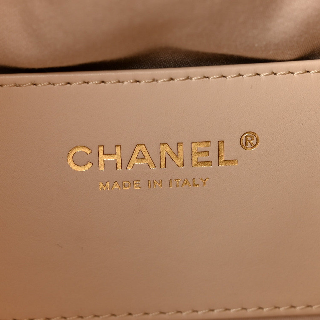 Caviar Quilted Small Chanel 25 Handbag Beige