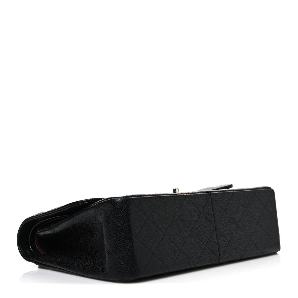 Caviar Quilted Jumbo Double Flap Black