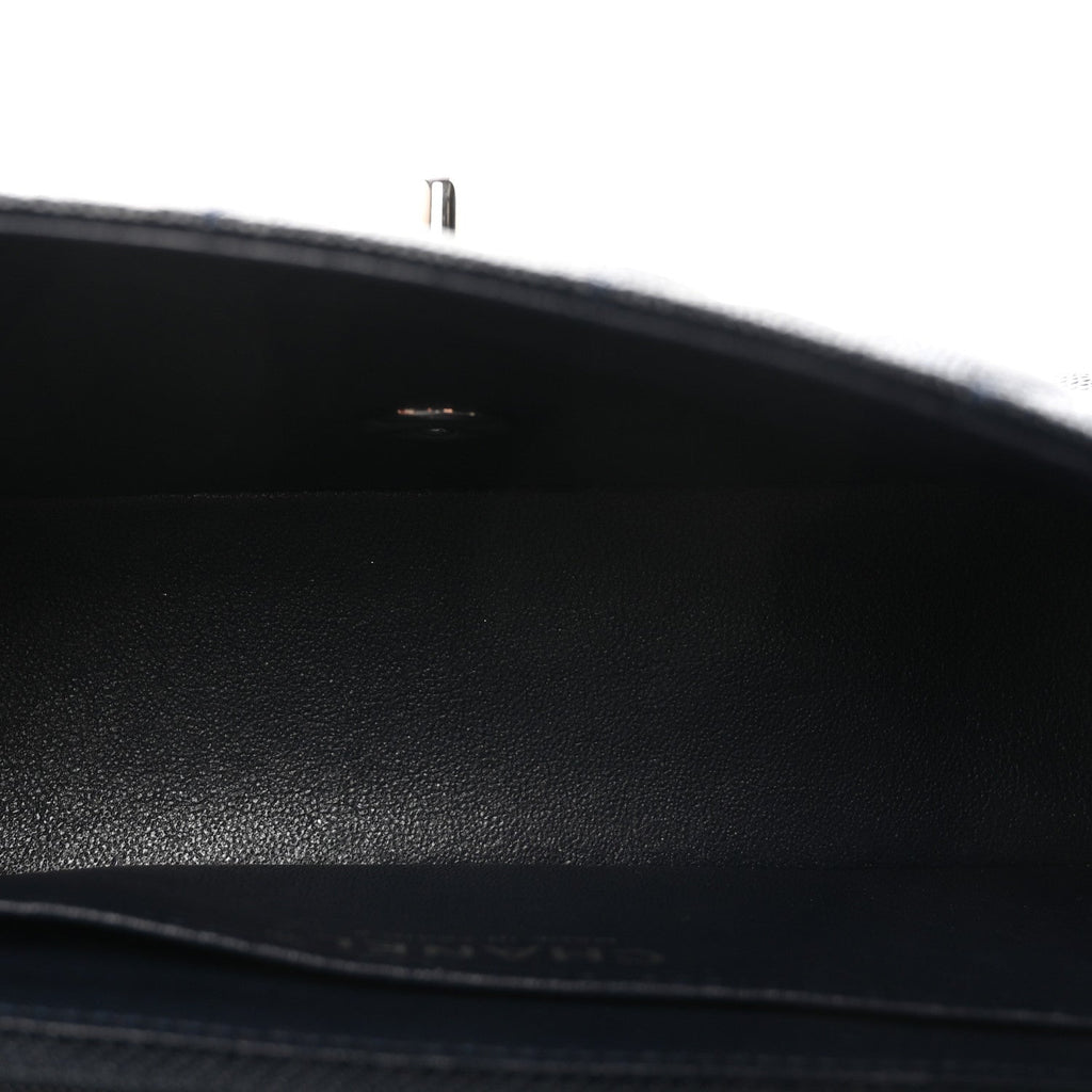 Caviar Quilted Mini Rectangular Flap Navy