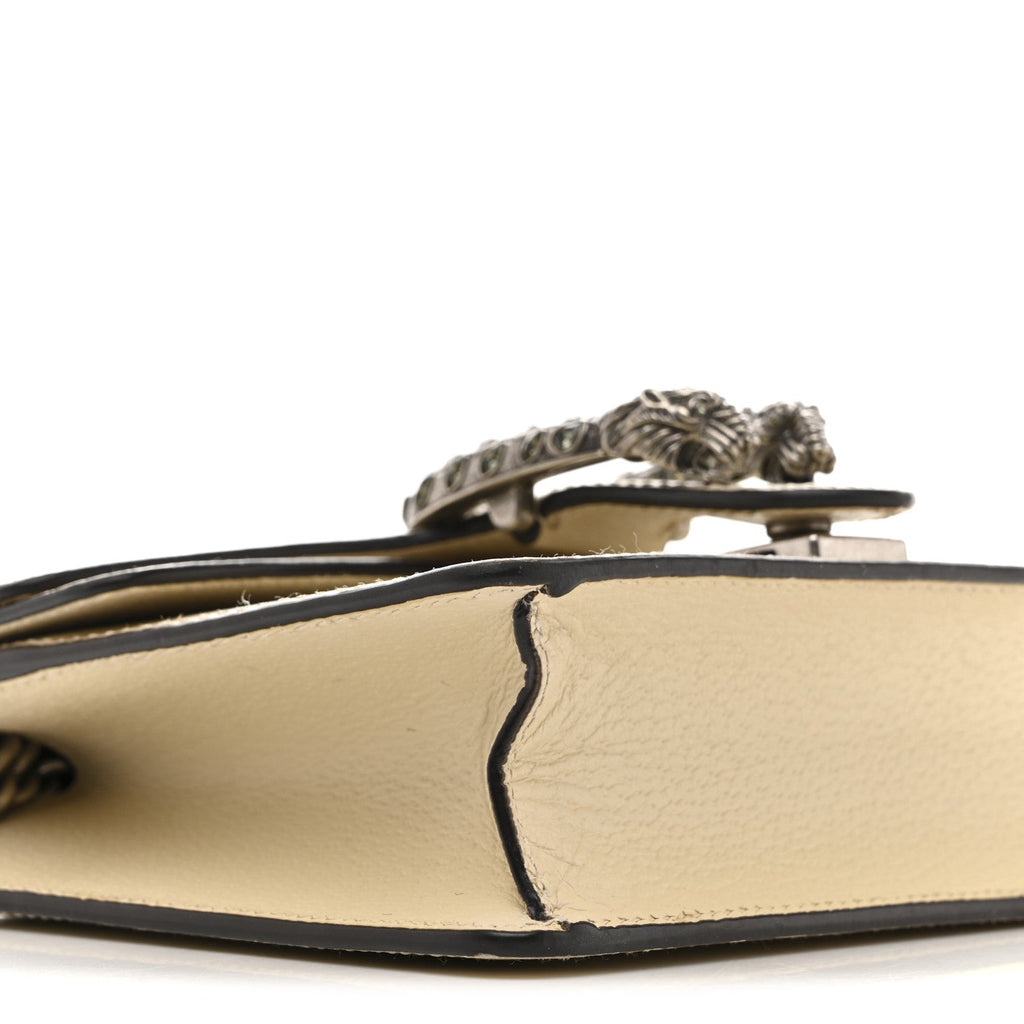 Textured Calfskin Crystal Mini Dionysus Shoulder Bag Mystic White