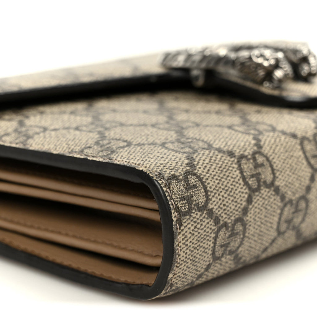 GG Supreme Monogram Mini Dionysus Chain Wallet Beige Taupe
