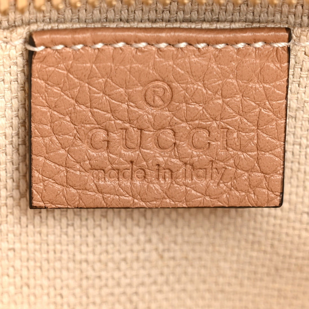 Pebbled Calfskin Small Soho Disco Bag Camelia