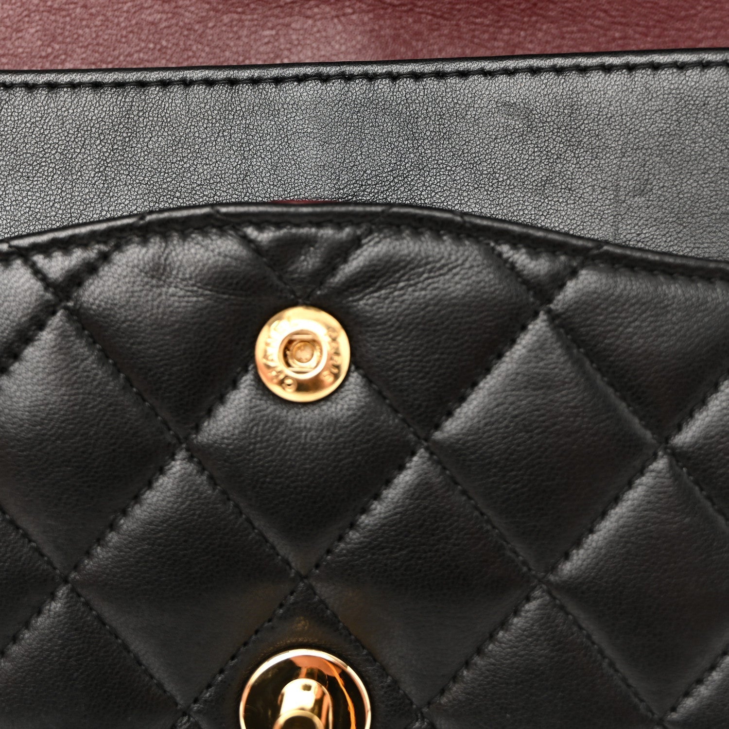 Lambskin Quilted Medium Double Flap Black