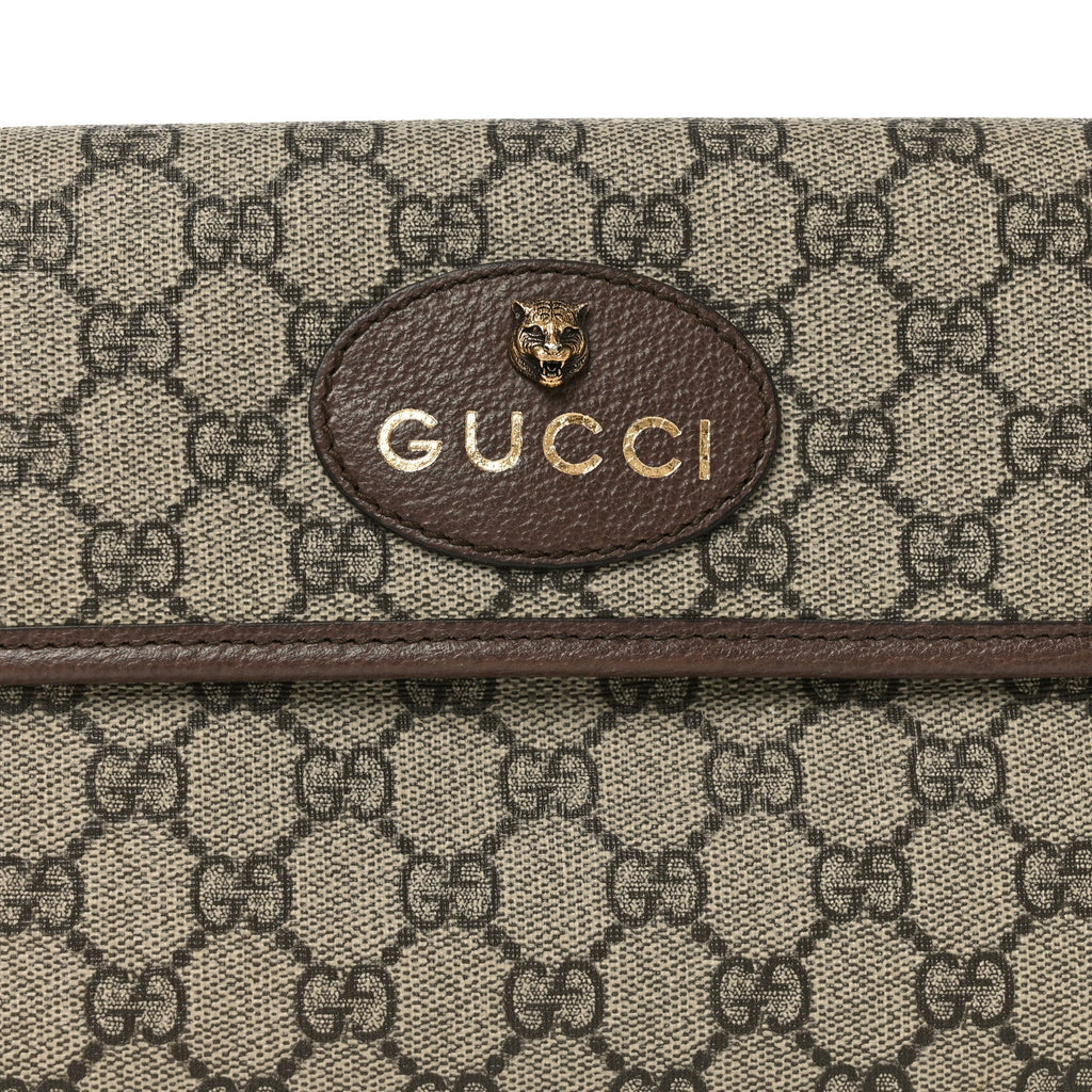 GG Supreme Monogram Neo Vintage Web Belt Bag Brown