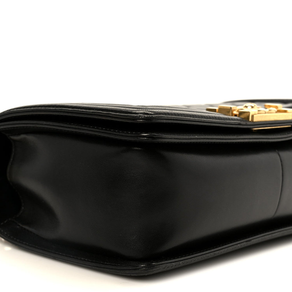 Lambskin Quilted Medium Boy Flap Black