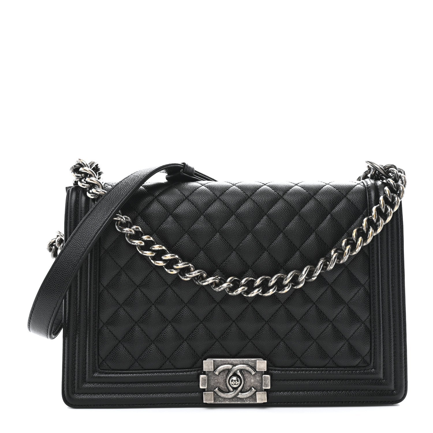 Caviar Quilted New Medium Boy Flap Black