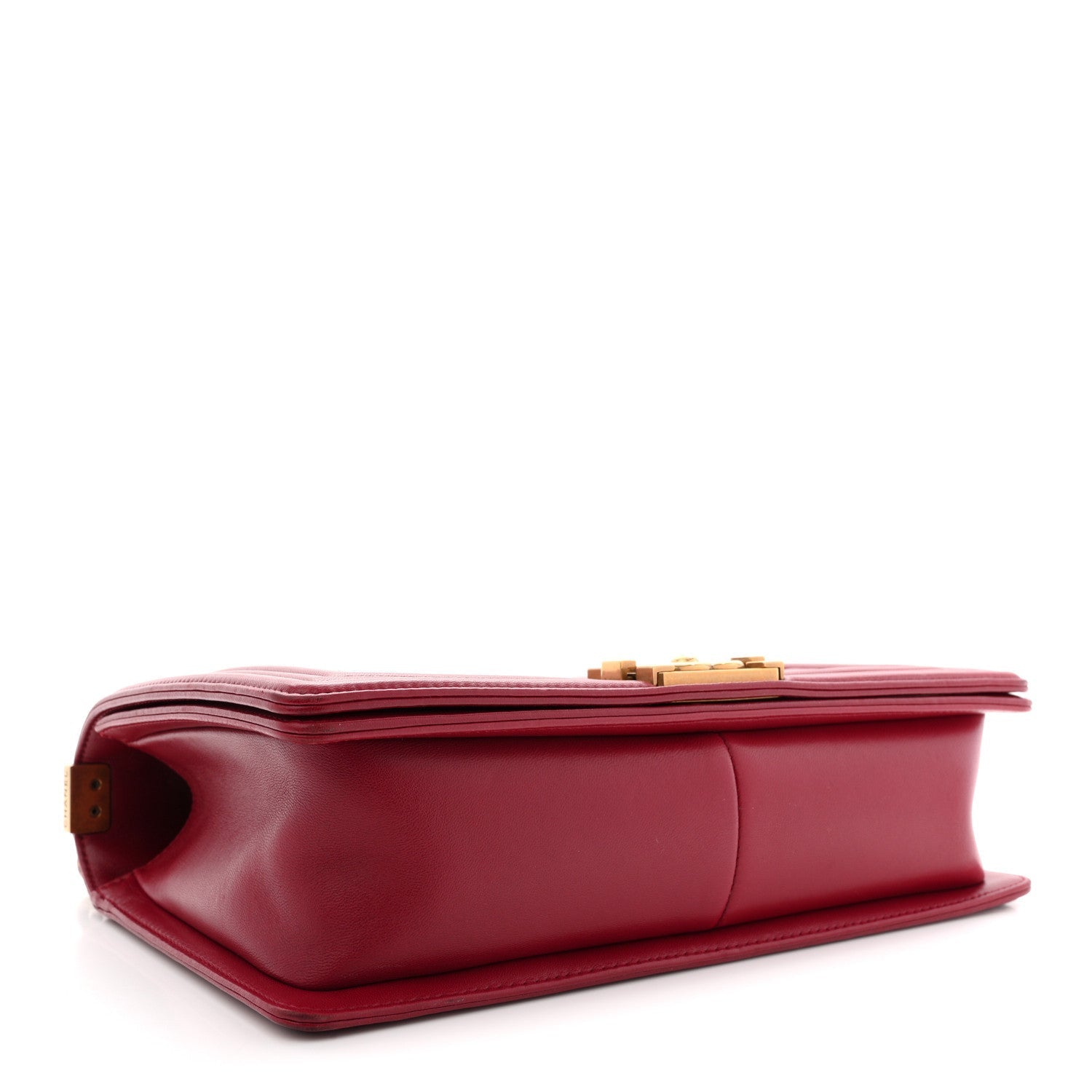 Lambskin Quilted New Medium Boy Flap Dark Red