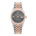Stainless Steel 18K Everose Gold 36mm Oyster Perpetual Wimbledon Datejust Watch Slate 126231