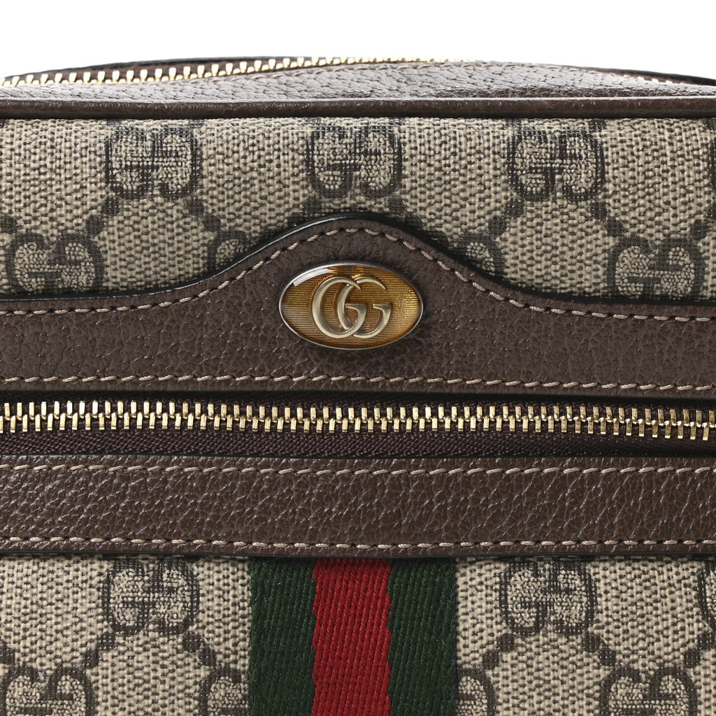 GG Supreme Monogram Web Mini Ophidia Shoulder Bag Brown