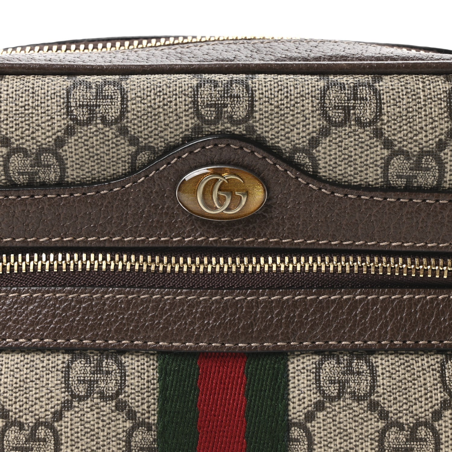GG Supreme Monogram Web Mini Ophidia Shoulder Bag Brown