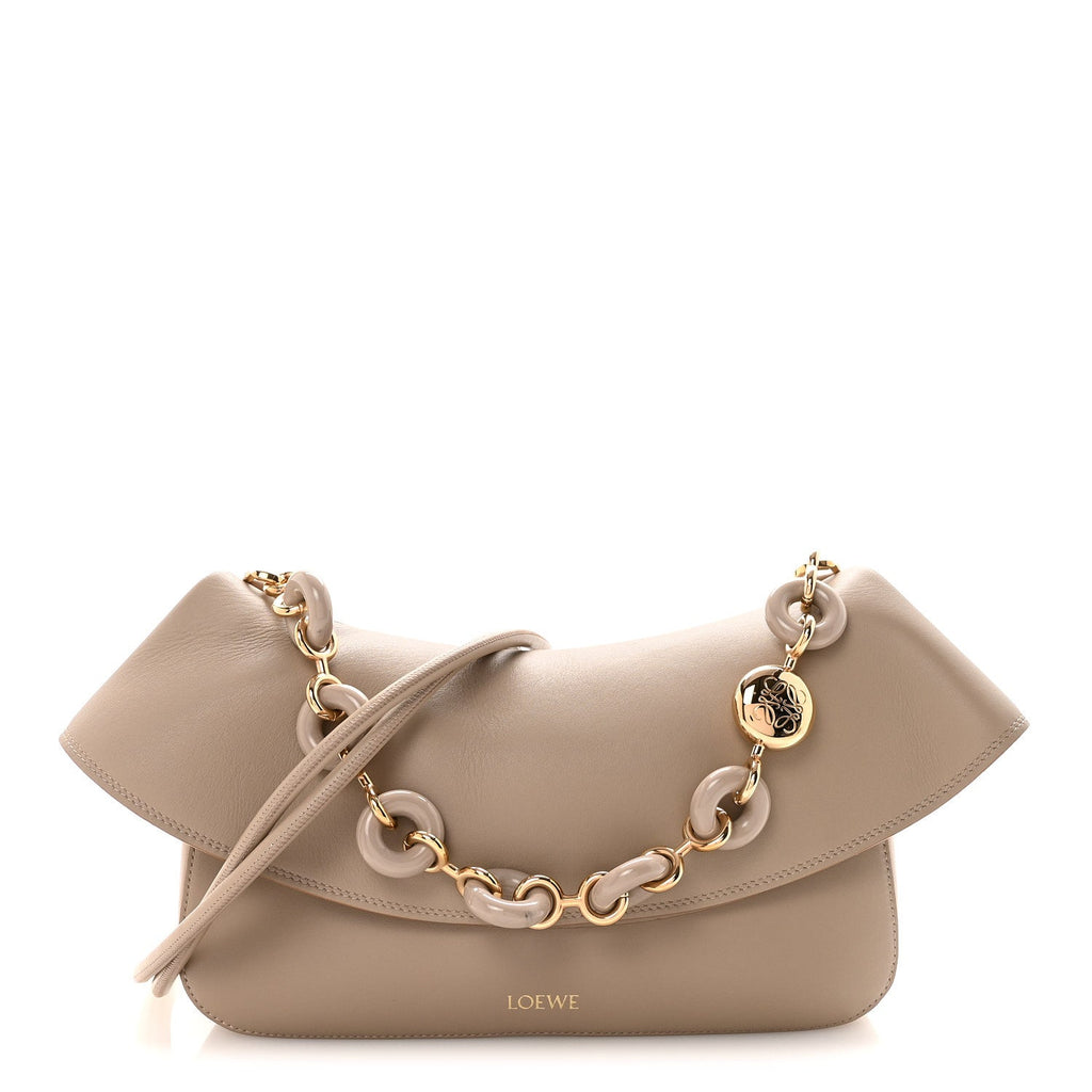 Smooth Calfskin Donut Chain Medium Ola Shoulder Bag Sand