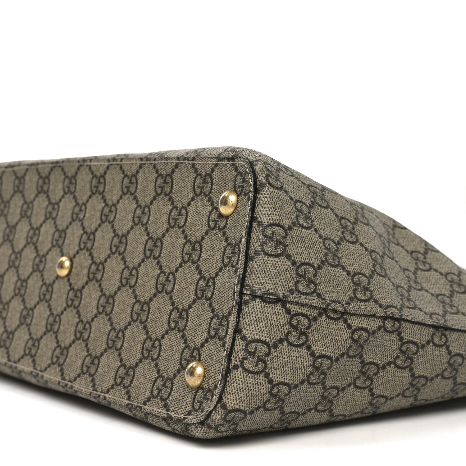 GG Supreme Monogram Medium Zippered Bucket Tote Beige Tuscany