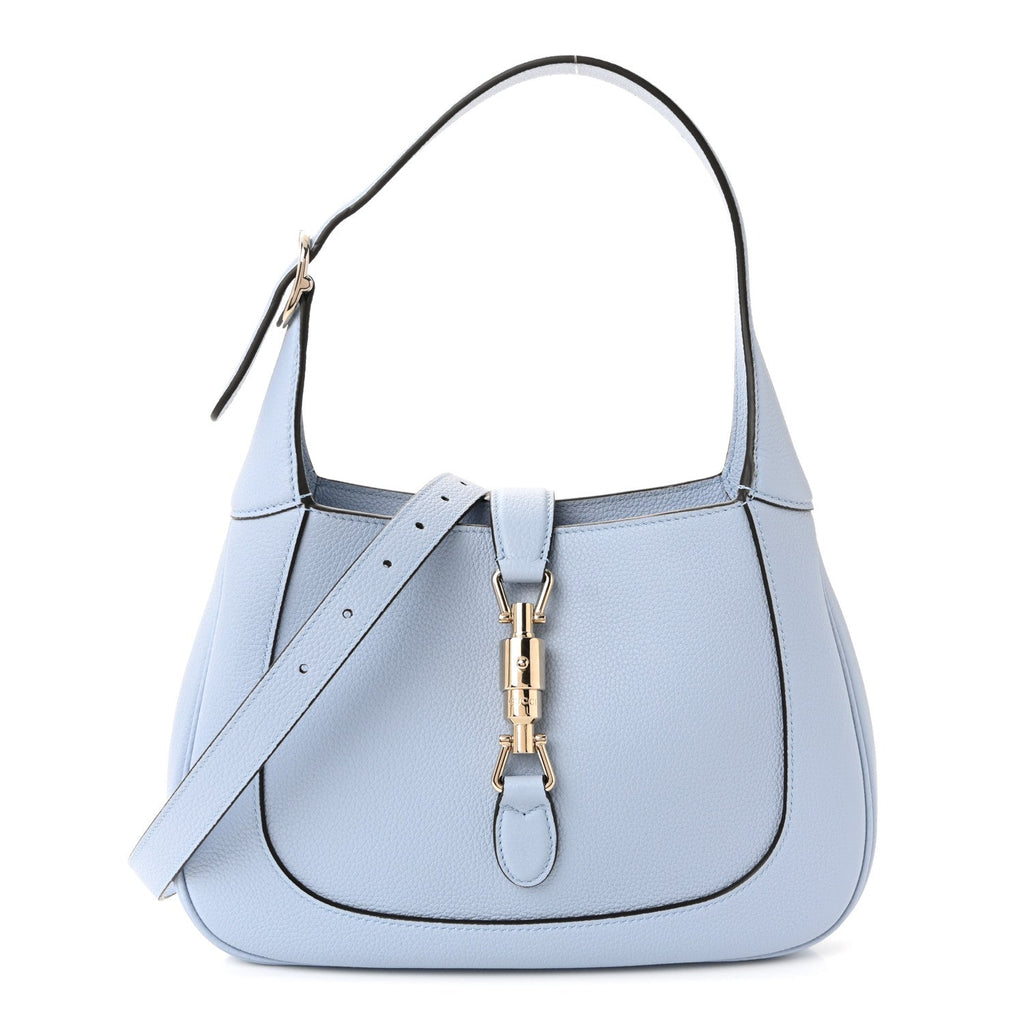 Grained Calfskin Web Medium Jackie 1961 Hobo Light Blue