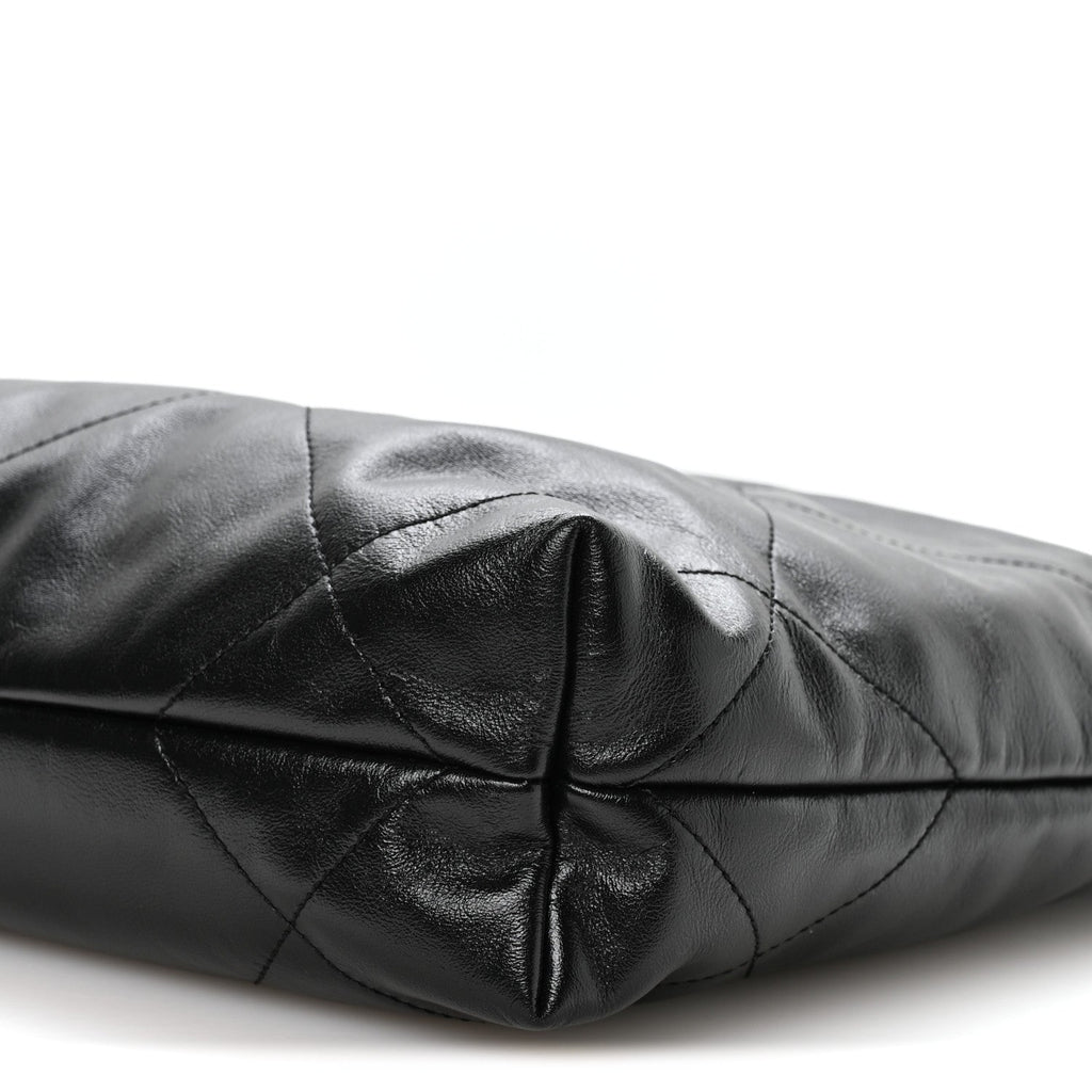 Shiny Calfskin Quilted Small Chanel 22 Black