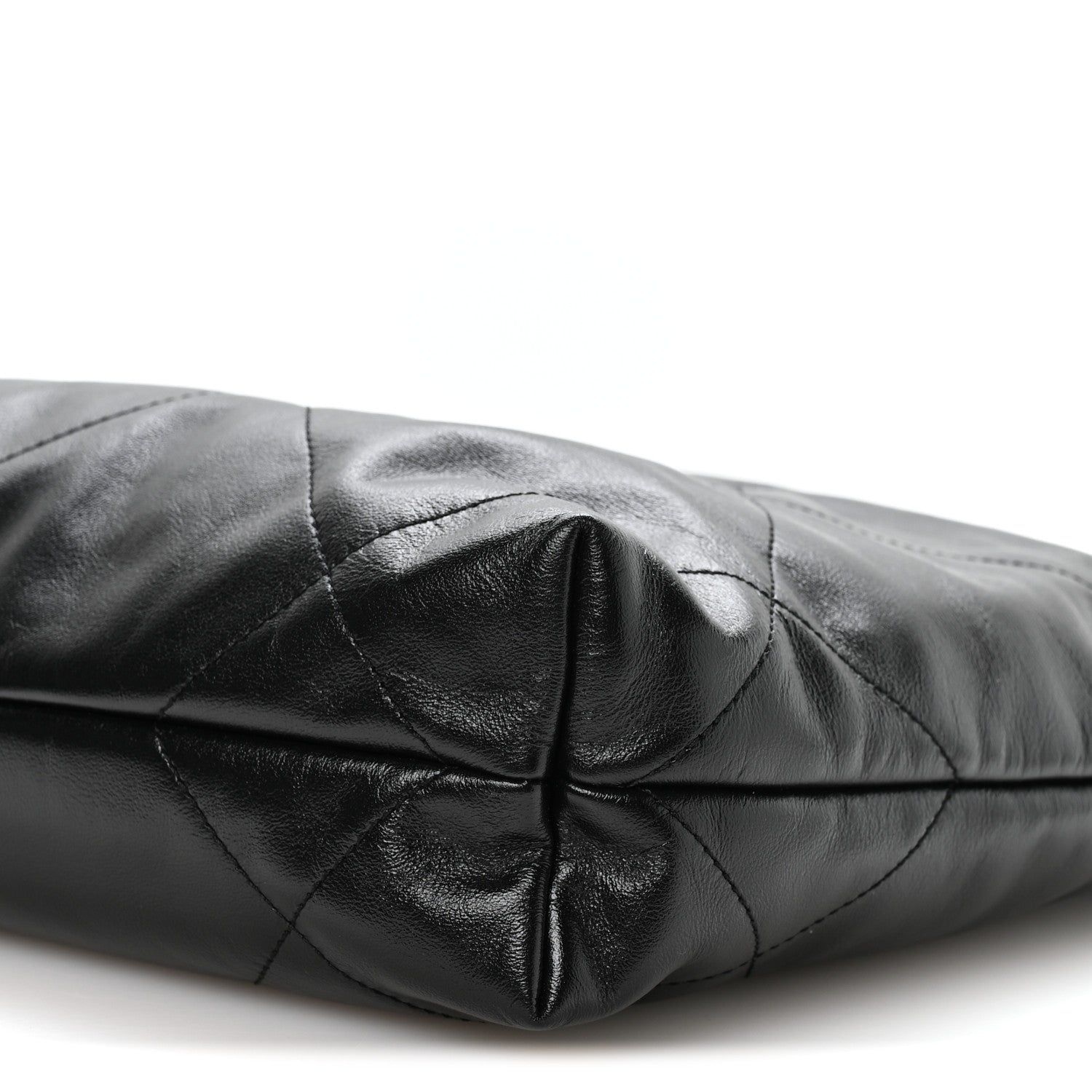 Shiny Calfskin Quilted Small Chanel 22 Black