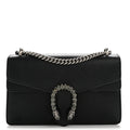 Pebbled Calfskin Small Dionysus Shoulder Bag Black