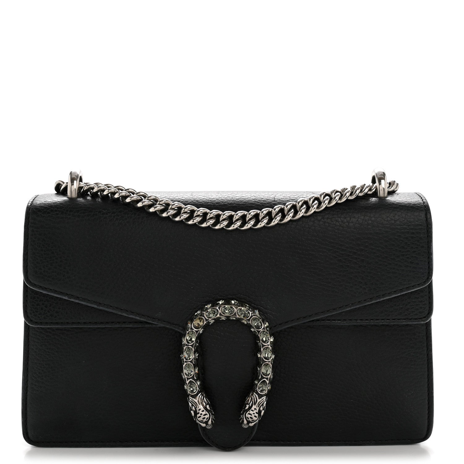 Pebbled Calfskin Small Dionysus Shoulder Bag Black