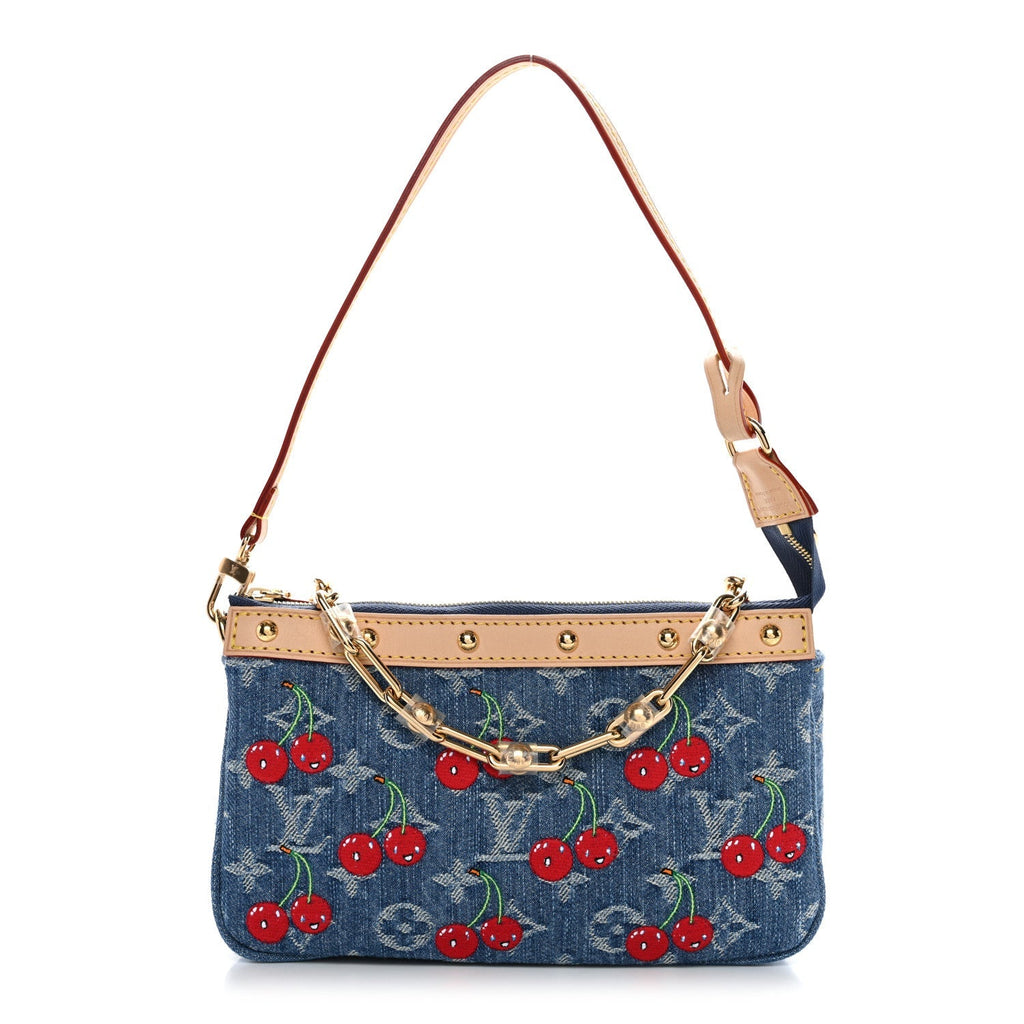 LV X TM Monogram Denim Cerises Pochette Accessories Blue