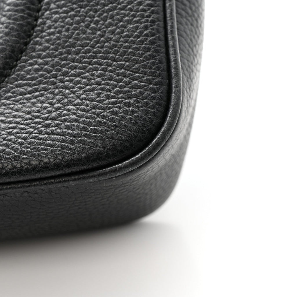 Pebbled Calfskin Small Soho Disco Bag Black