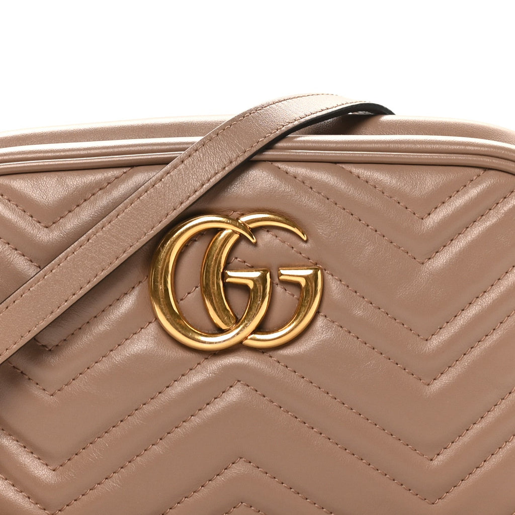 Calfskin Matelasse Small GG Marmont Chain Shoulder Bag Porcelain Rose
