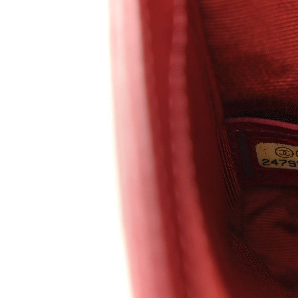 Aged Calfskin Chevron Quilted Small Jacket Boy Flap Red