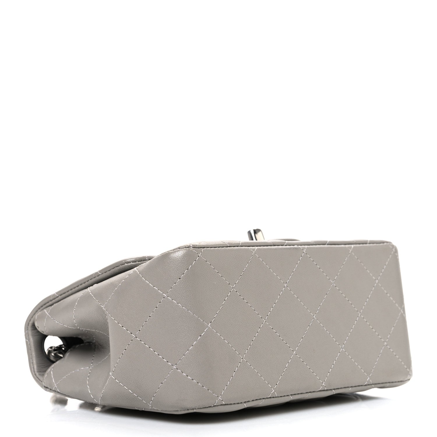 Lambskin Quilted Mini Square Flap Grey
