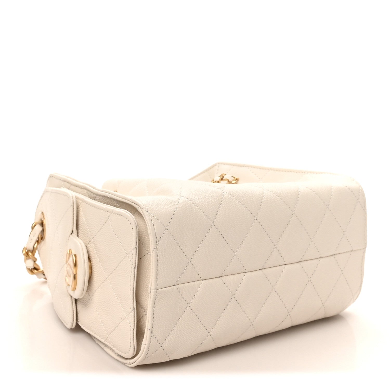 Caviar Quilted Mini Chanel 25 Handbag White
