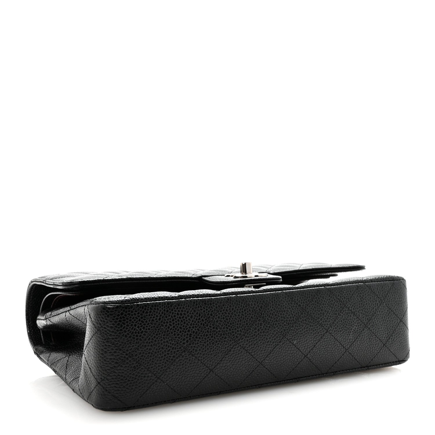 Caviar Quilted Medium Double Flap Black