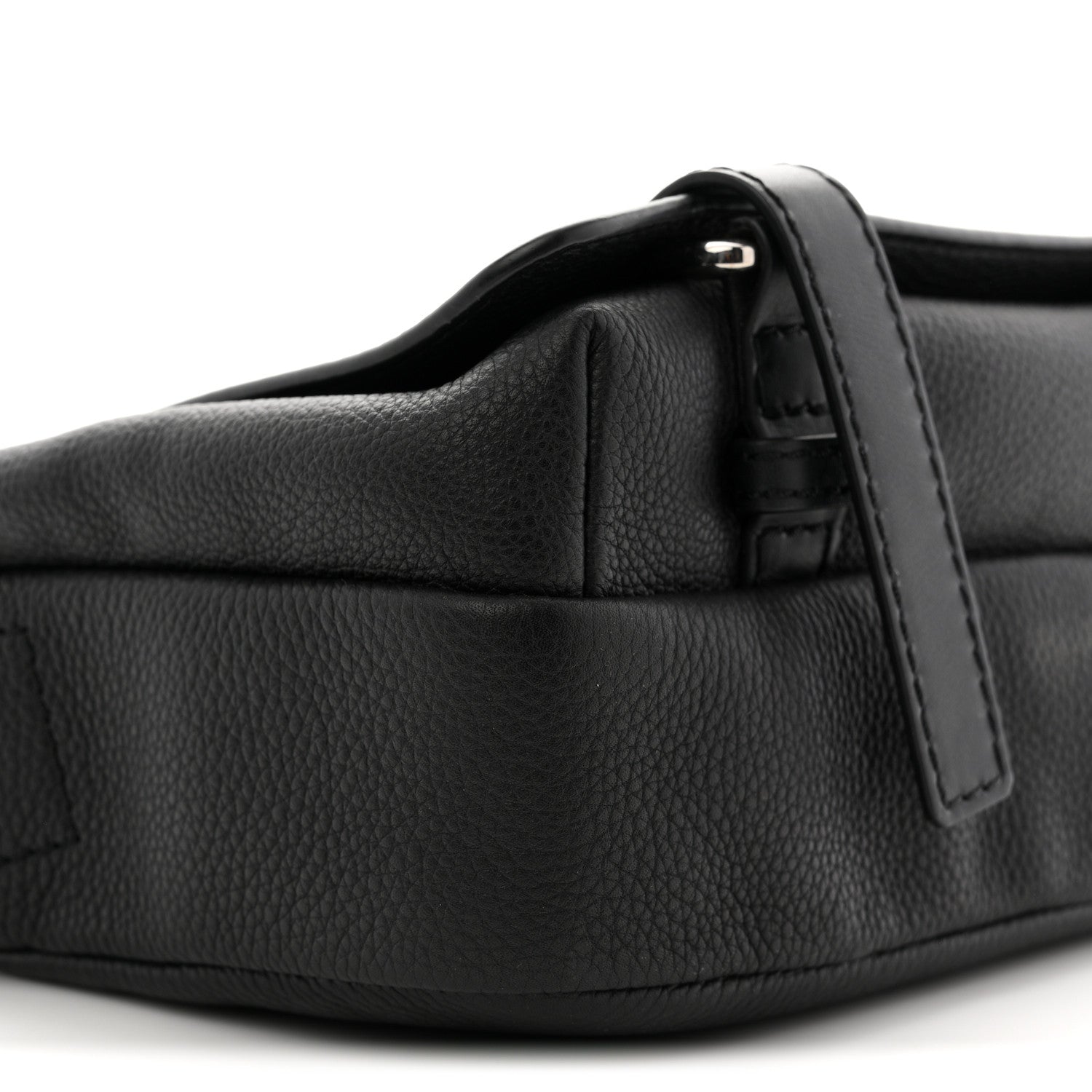 Soft Grained Calfskin XS Military Messenger Bag Black