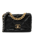 Lambskin Quilted Medium Chanel 19 Flap Black