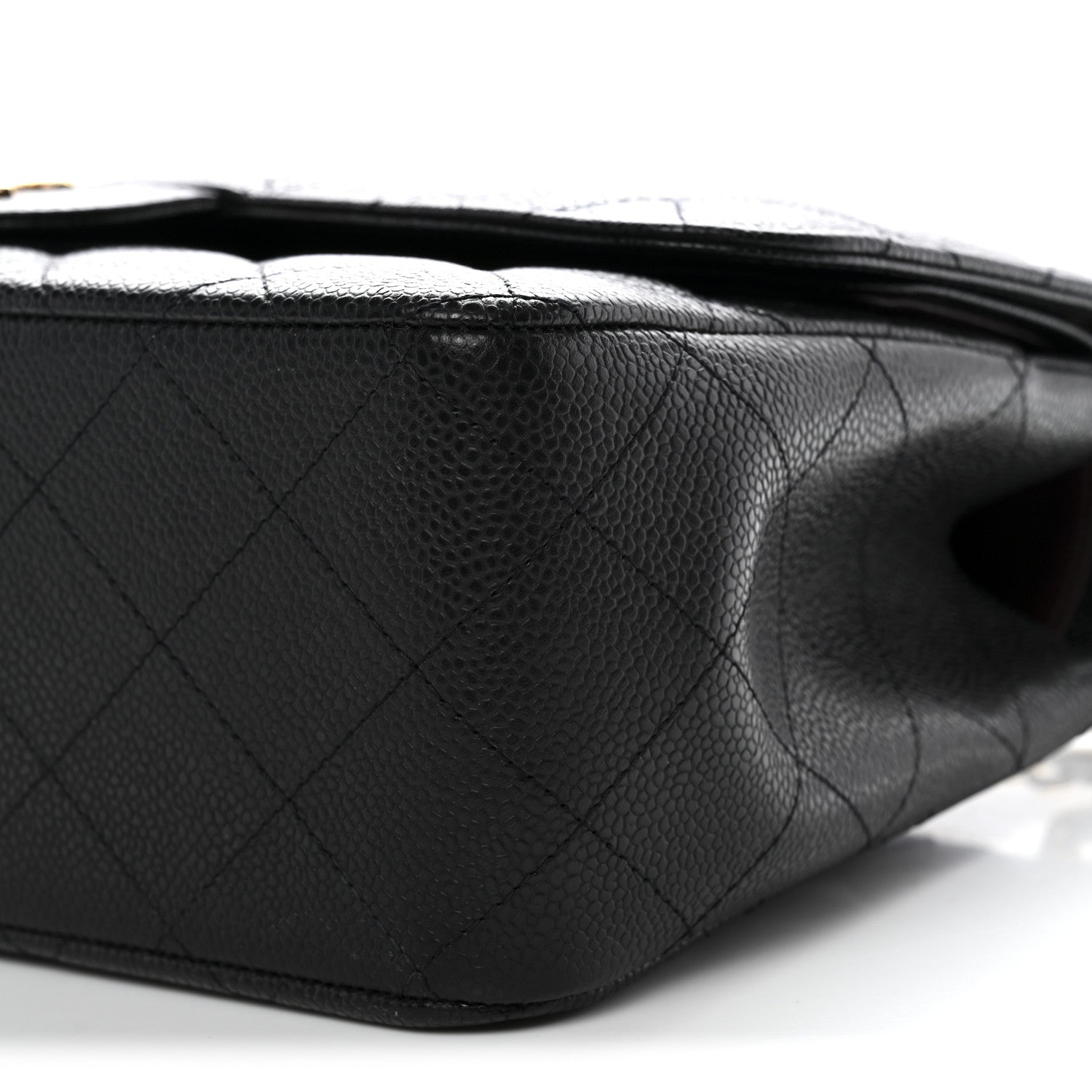 Caviar Quilted Jumbo Double Flap Black