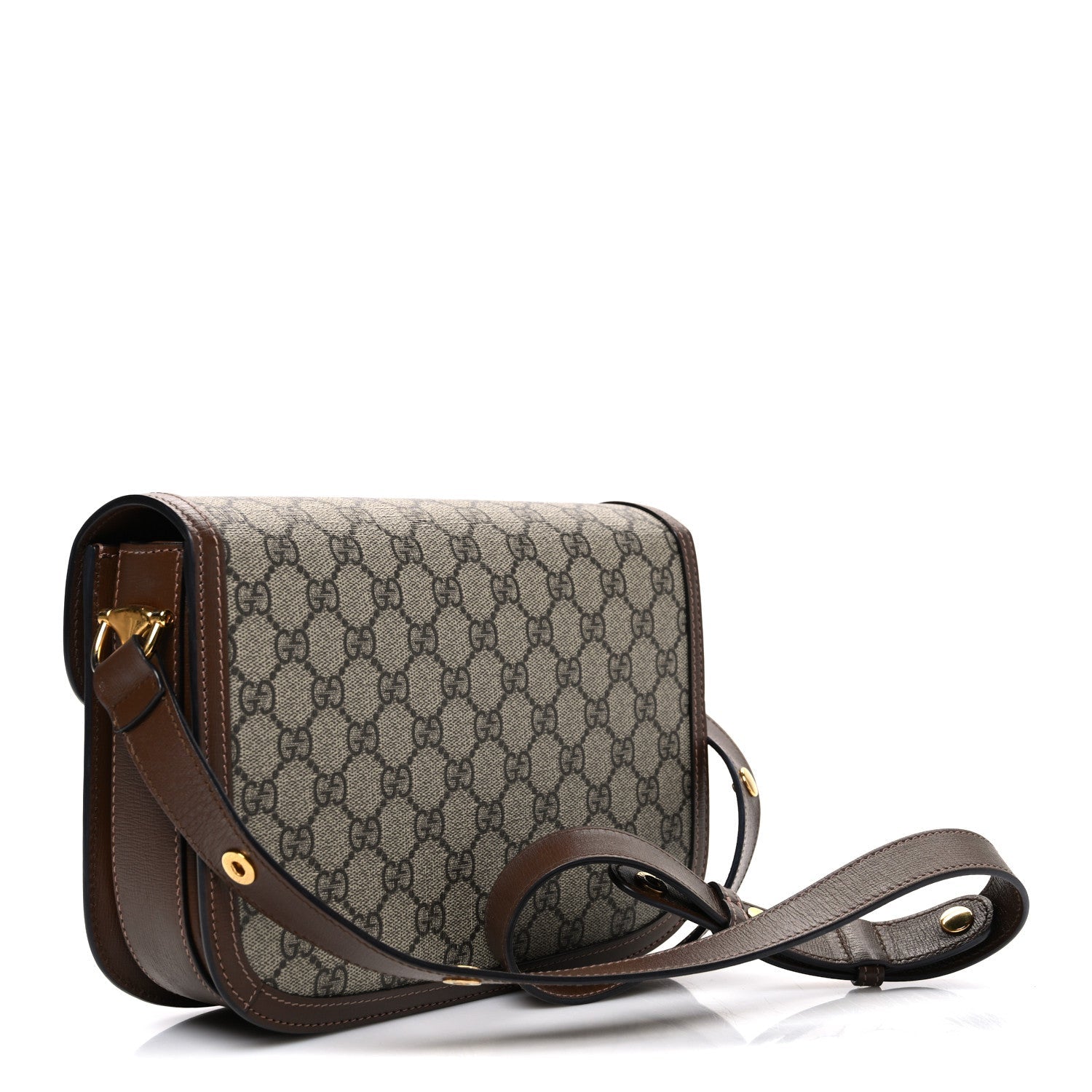 GG Supreme Monogram Horsebit 1955 Shoulder Bag Beige Brown Sugar