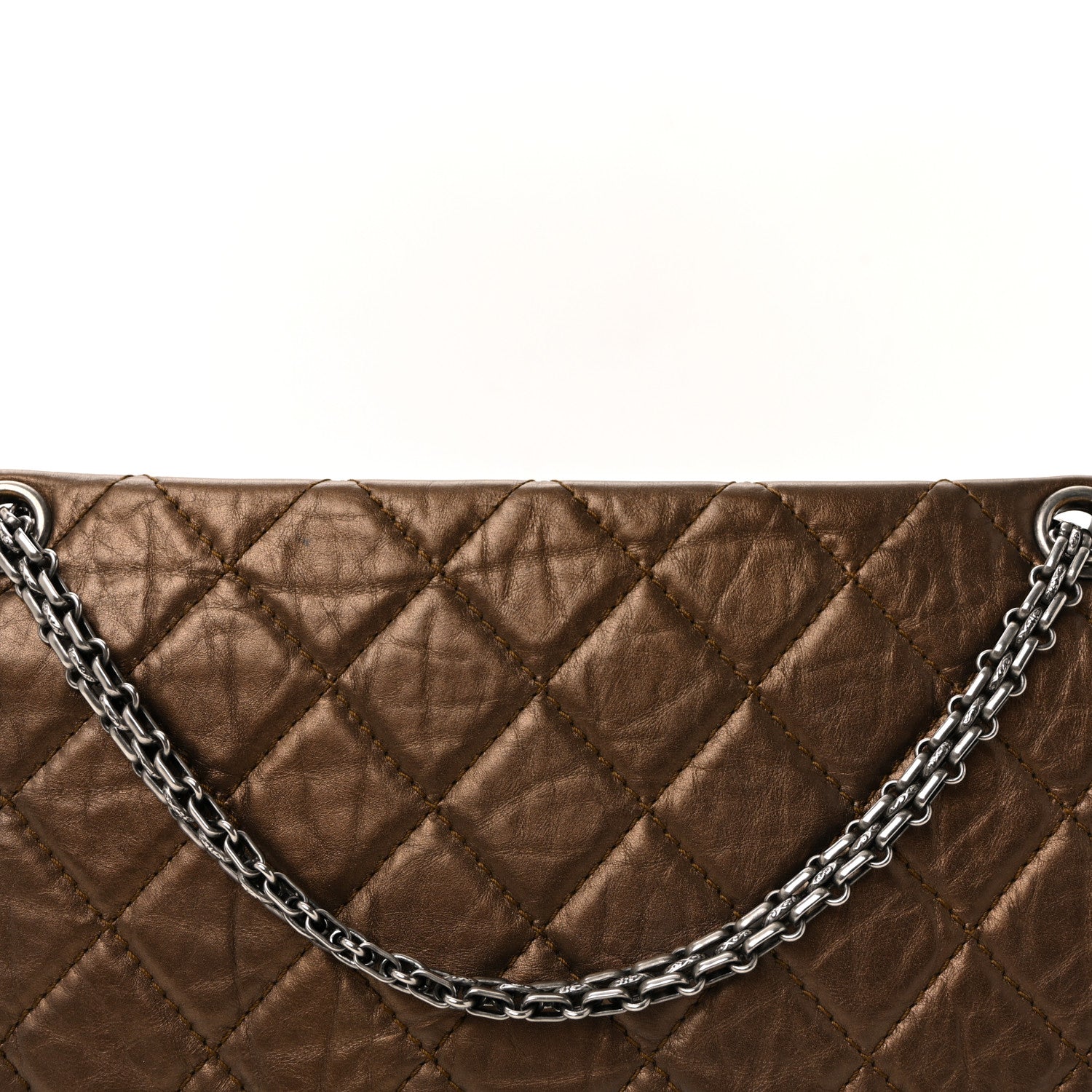 Metallic Aged Calfskin Quilted 2.55 Reissue 227 Flap Bronze