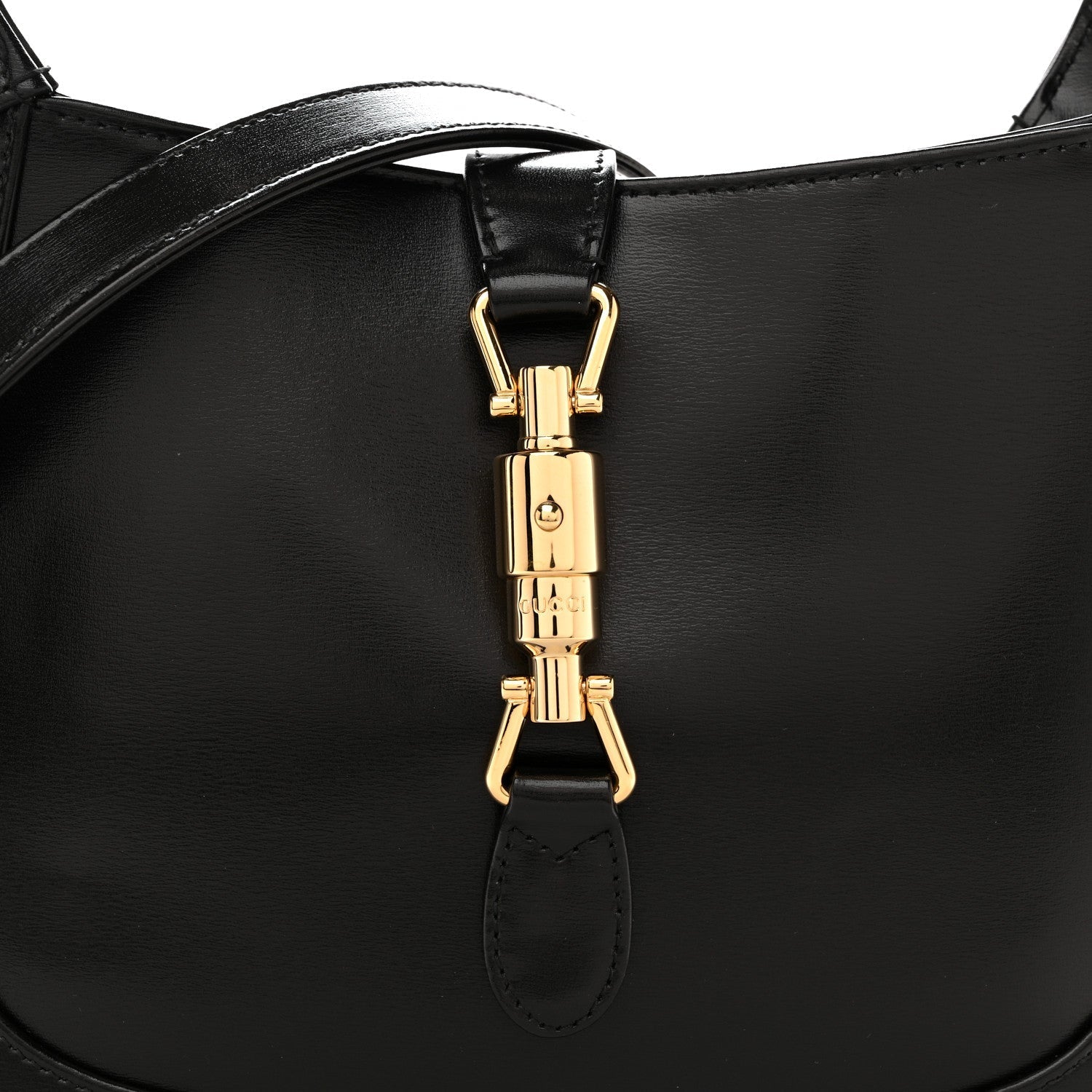 Boarded Dyana Lux Calfskin Small Jackie 1961 Hobo Black