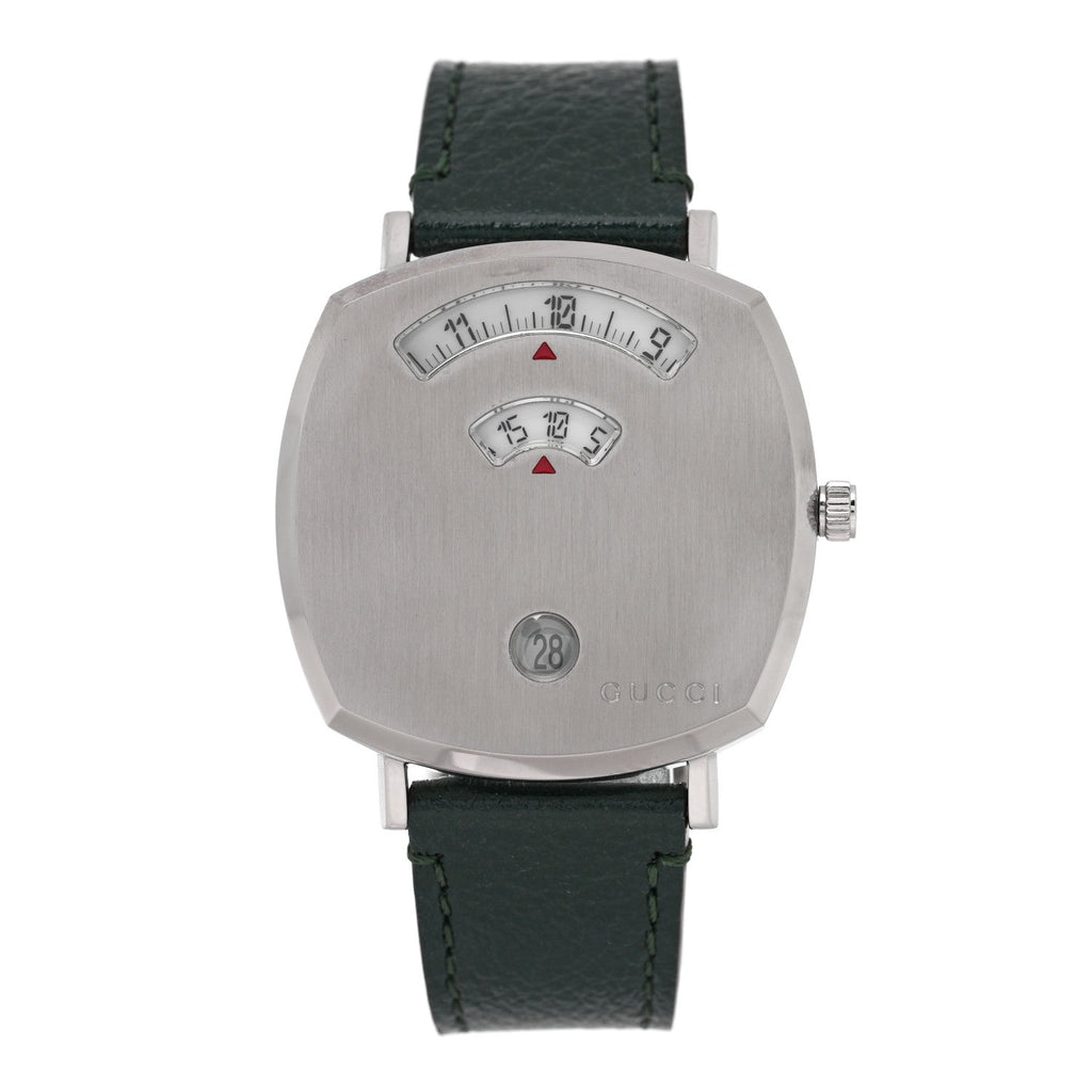 Stainless Steel Calfskin 35mm Grip Quartz Watch Green