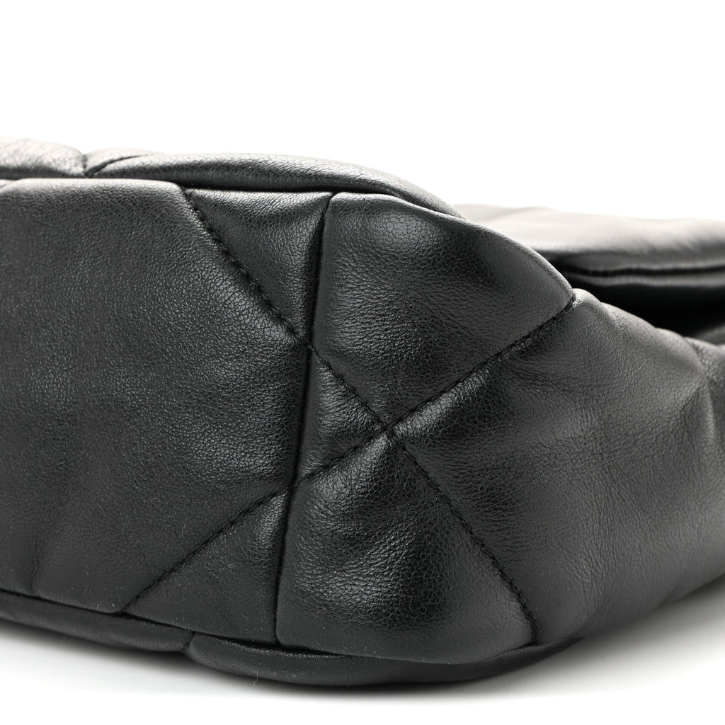 Lambskin Quilted Medium Chanel 19 Flap Black