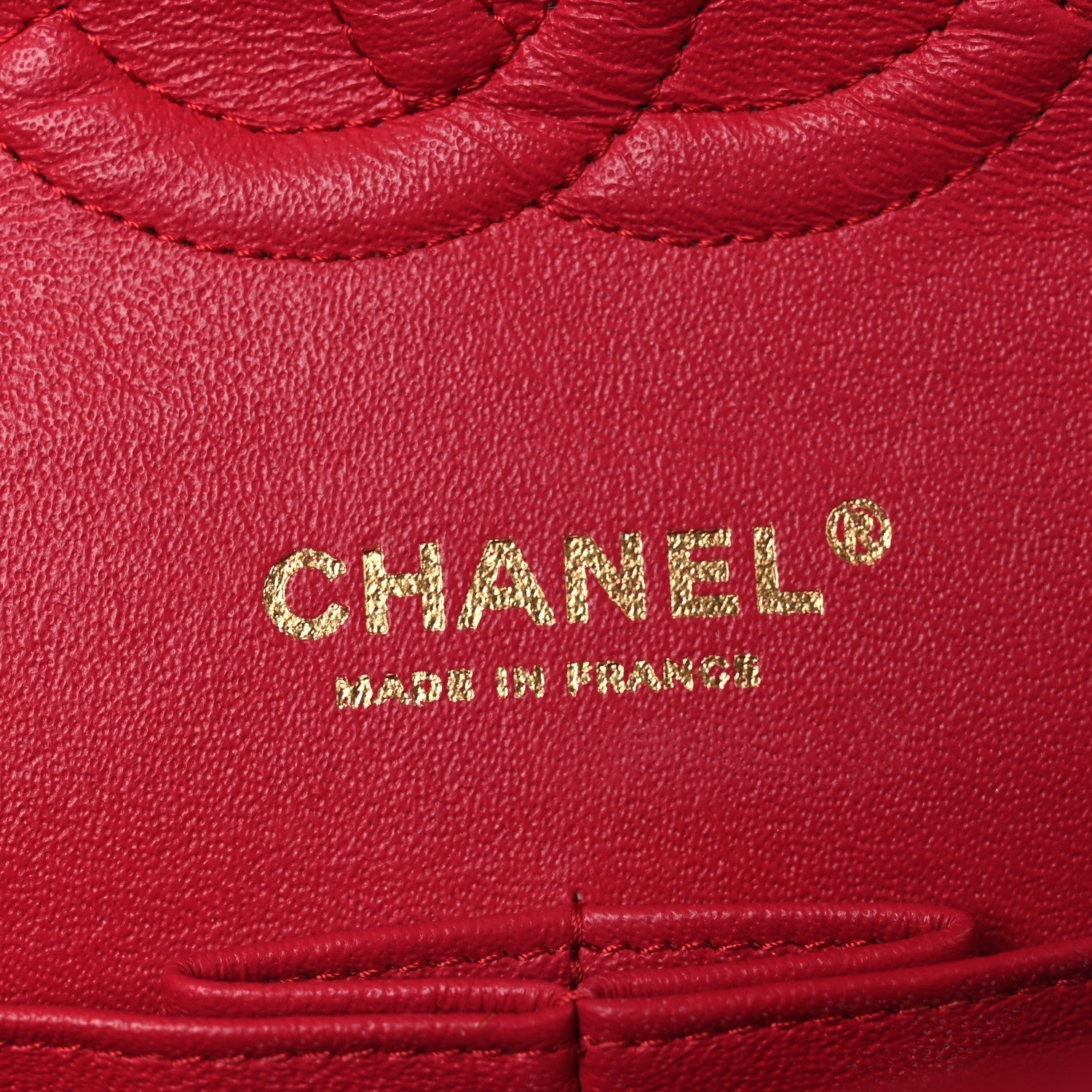 Lambskin Quilted Medium Double Flap Red