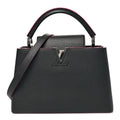 Taurillon Capucines PM Black Fuchsia