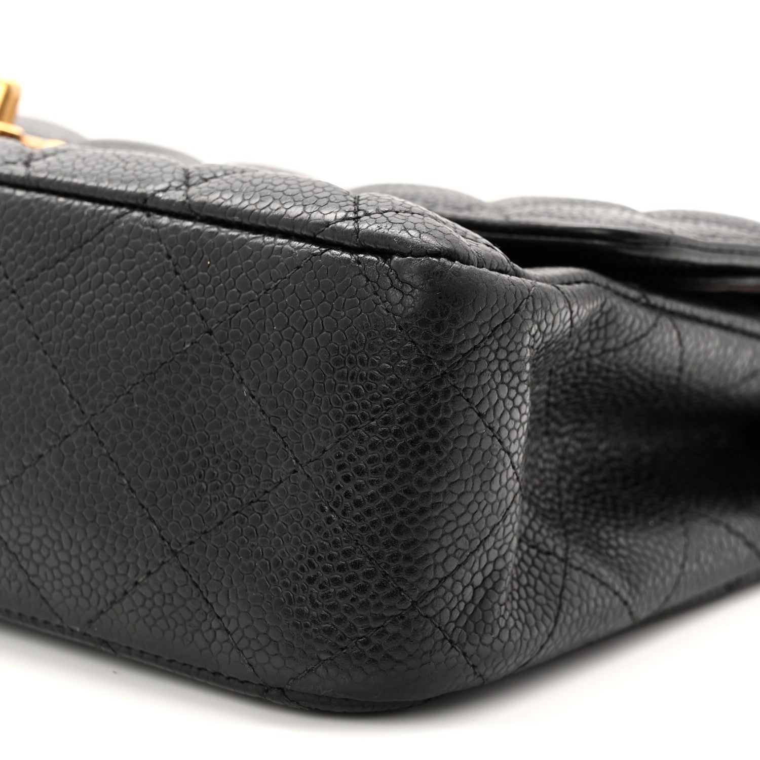 Caviar Quilted Medium Double Flap Black